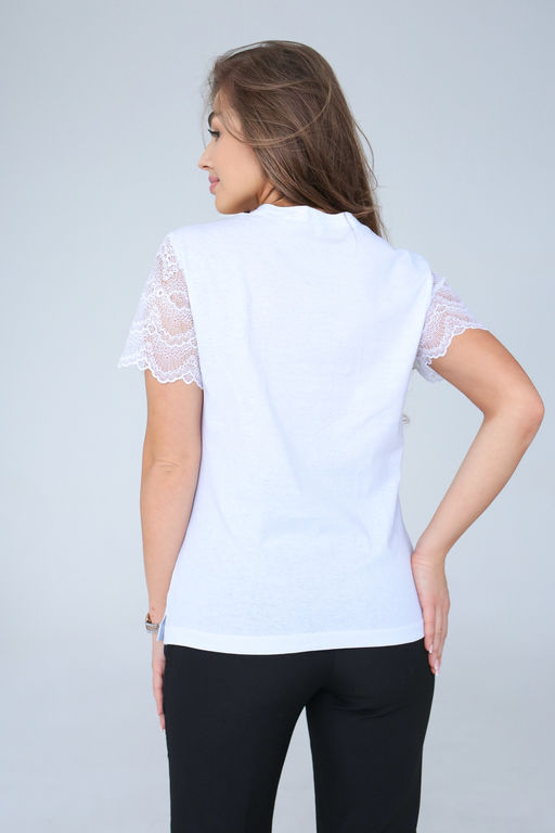 Футболка с кружевом 100005