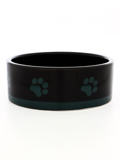 Миска керамическая Черный кот 300 мл - 12.512.54.5 см, черная/зелёная - Пижон фото 4