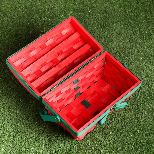 Сундук - шкатулка для хранения «Рождественский», 27×16×21 см, с ручкой, красный