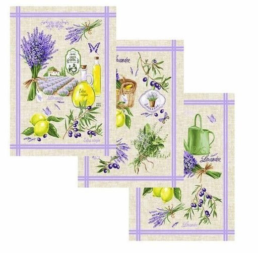 К-т полотенец Лавандовый прованс 50*60 см. - 3 шт. рогожка хлопок 100% - Лен поволжья фото 4