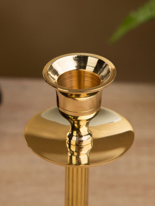 Цена за 2 шт. Подсвечник, 7.5×7.5×15 см, латунь