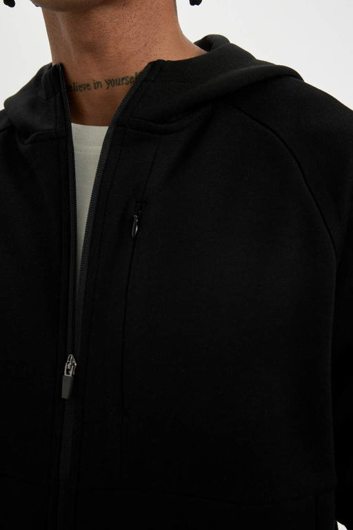 DeFactoFit Кардиган приталенного кроя на молнии из ткани для дайвинга и скуба  фото 4