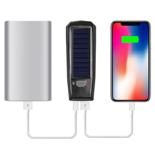 Фонарь передний COMIRON SUNPOWER корпус: ABS, IPX4; свет: T6, 350lm аккум: 2000 mAh USB сигнал 120Дб POWER BANK полная зарядка от солнца /уп 9/80/ - ГалеонТрейд фото 8