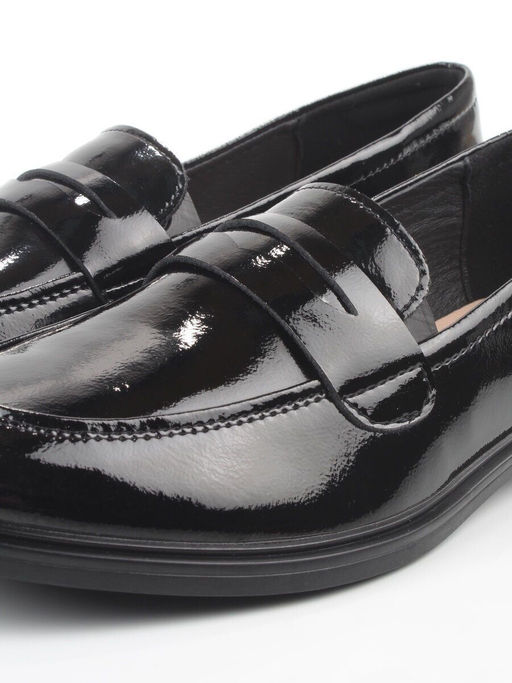 03-DCO142-2 BLACK Лоферы женские (натуральная кожа)