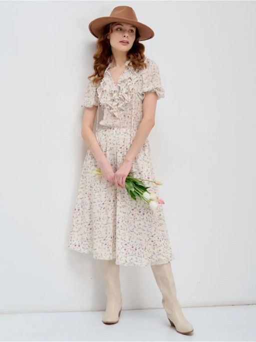 Платье из шифона с рюшами - Tantino фото 10