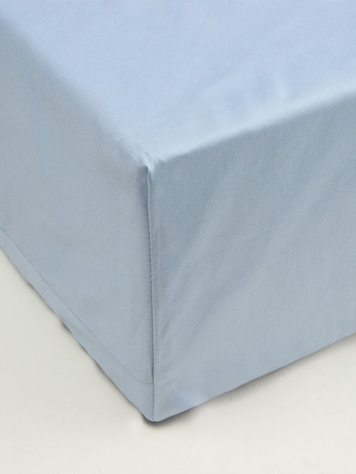 Простыня на резинке 220ТС Этель 180*200+30 см, цв.голубой, сатин, 100% хлопок  фото 15