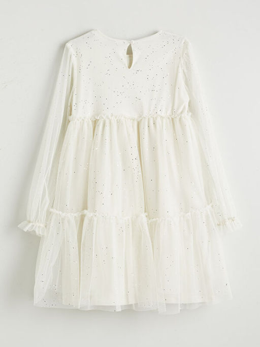 Bisiklet Yaka I??lt?l? K?z ?ocuk Elbise