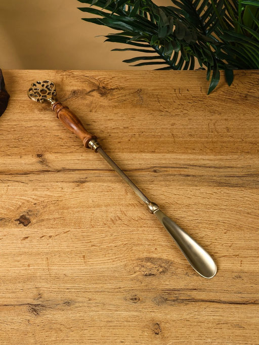 Ложка для обуви «Винтаж», 45.5 см, латунь, манговое дерево