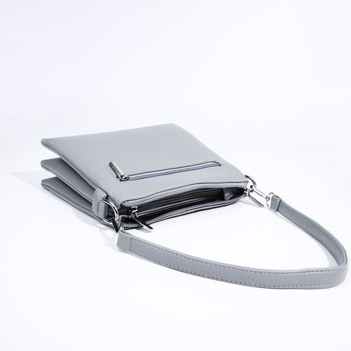 Сумка кросс-боди на молнии, 2 наружных кармана, цвет серо-голубой - Simaland фото 7