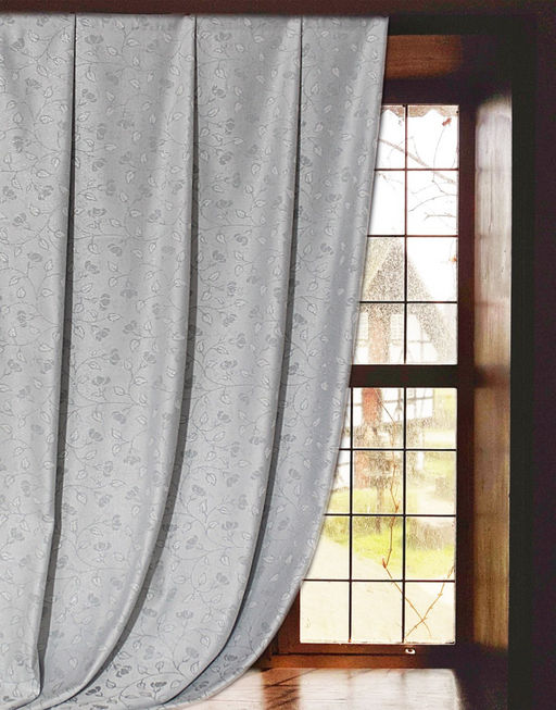 Арт. 13088/1/PB/170, СЕРЕБРИСТЫЕ ЛИСТОЧКИ, тефлоновая пропитка, ГОТОВЫЕ ШТОРЫ, ширина от 150 см x высота 180 см (на шторной ленте)