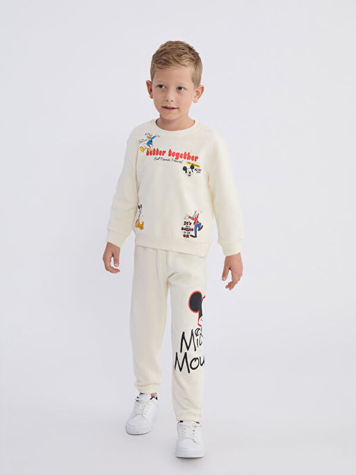 Mickey Mouse Bask?l? Erkek ?ocuk Kal?n Sweatshirt