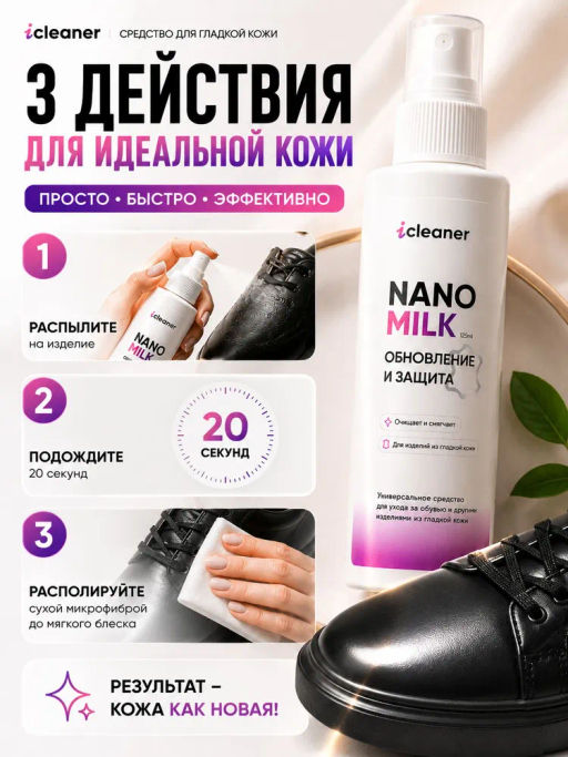 Молочко для ухода за гладкой кожей Nano-Milk 125 ml icleaner  фото 3