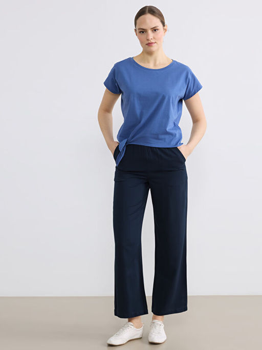 Bisiklet Yaka Ba?lama Detayl? Kad?n Spor Ti??rt