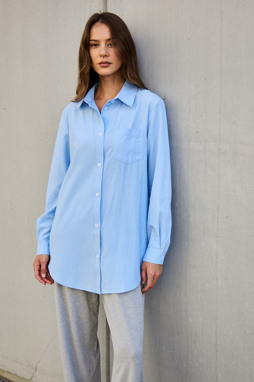 Рубашка оверсайз в полоску хлопковая