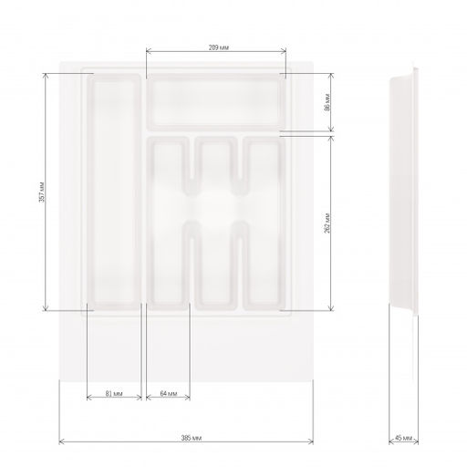 Лоток для столовых приборов "Универсал" (белый) М8534