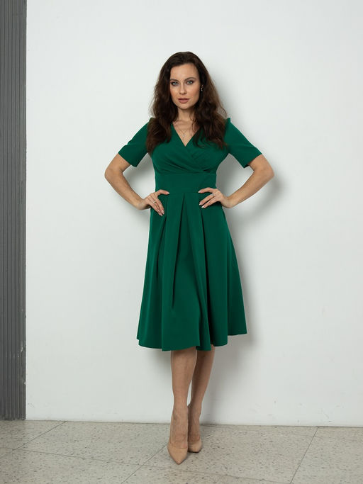 платье из мягкой и приятной вискозы драпированный запах на груди - Трика фото 2