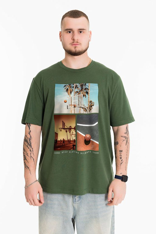 Футболка М125087Па хаки