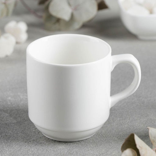 Кружка штабелируемая Wilmax, 250 мл, фарфор, белая