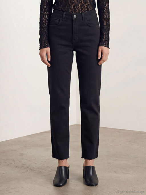 Straight Fit Kad?n Jean Pantolon