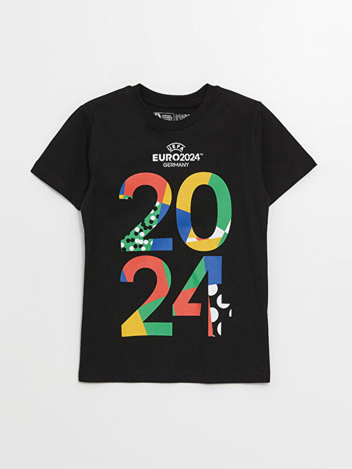 Bisiklet Yaka Euro 2024 Almanya Bask?l? Erkek ?ocuk Ti??rt