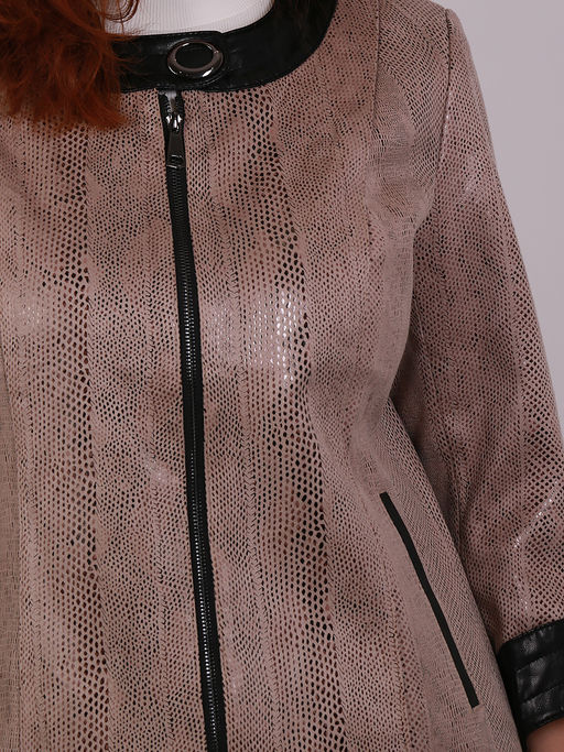 Куртка из искусственной замши бежевая - Almond фото 4