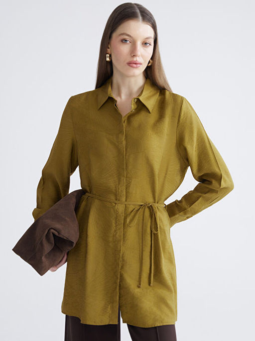 Kendinden Desenli Kad?n G?mlek Tunik