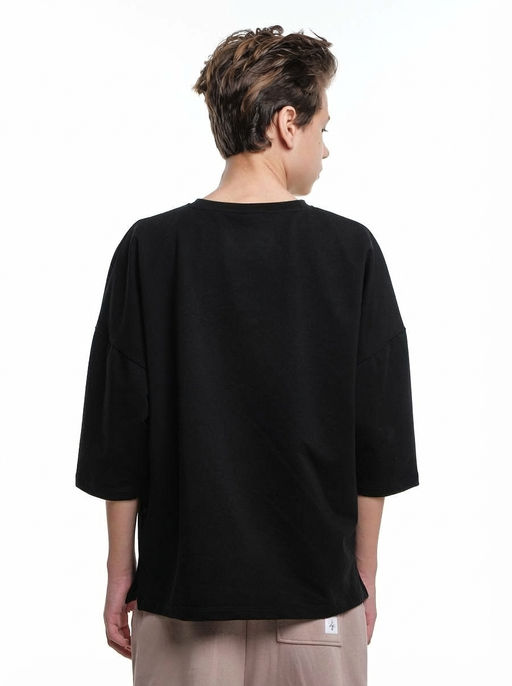 Футболка черная оверсайз 22-5270 черный - Mini maxi фото 3