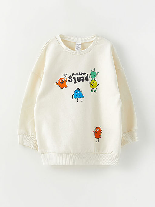 Bisiklet Yaka Uzun Kollu Bask?l? Erkek Bebek Sweatshirt 2li - Waikiki фото 3