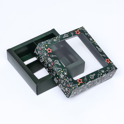 Цена за 2 шт. Коробка для 4 конфеты, 23 Февраля 12.6?12.6?3.5 см