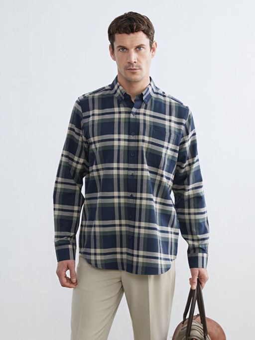 Regular Fit Uzun Kollu Ekose Erkek G?mlek