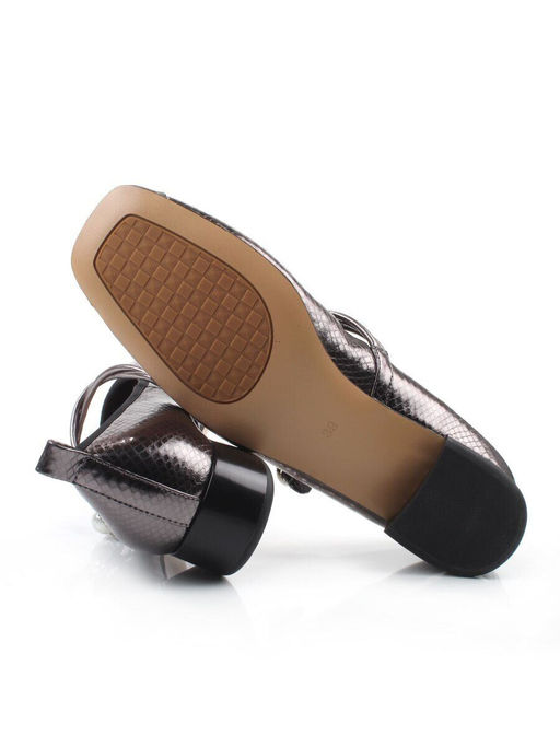 06-B69A-121Y SILVER/BLACK Туфли женские (натуральная кожа)