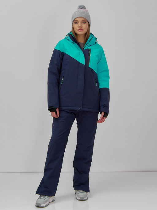 Горнолыжный костюм женский зимний бирюзового цвета 0707Br - Chunmai фото 7