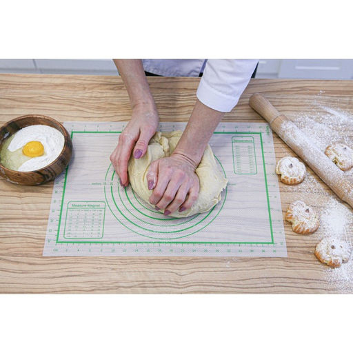 Коврик для выпечки и раскатки теста с разметкой, армированный, силикон, 42×29.5 см, белый