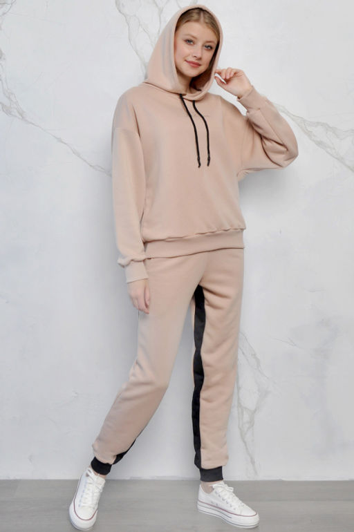 Арт. 2518 Костюм с брюками женский 44-52 (5 шт) Цвет:верх-персик, низ-персик, черный - Калинка фото 13