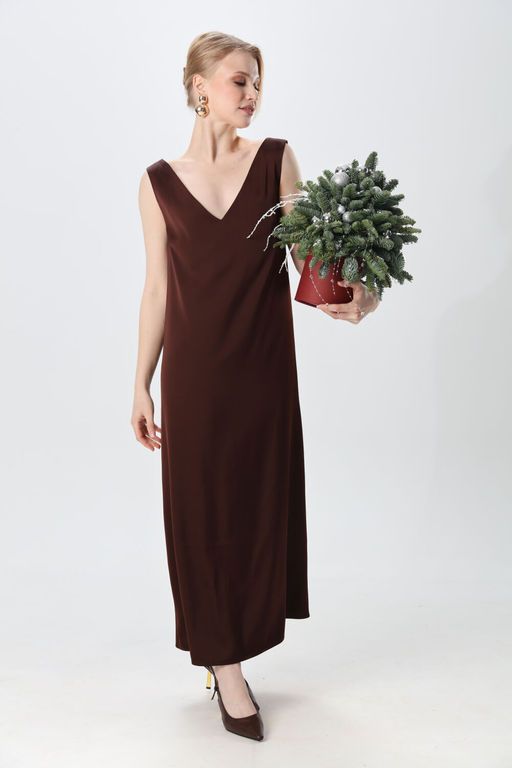Платье NIKVA н1014-5 шоколад  фото 5