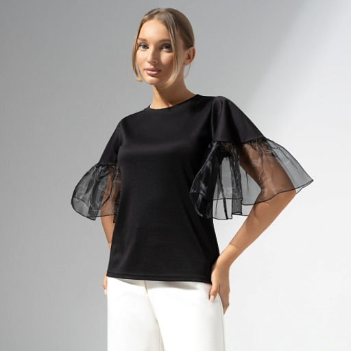 Футболка с рукавами из органзы Сердечное признание - Charutti фото 2