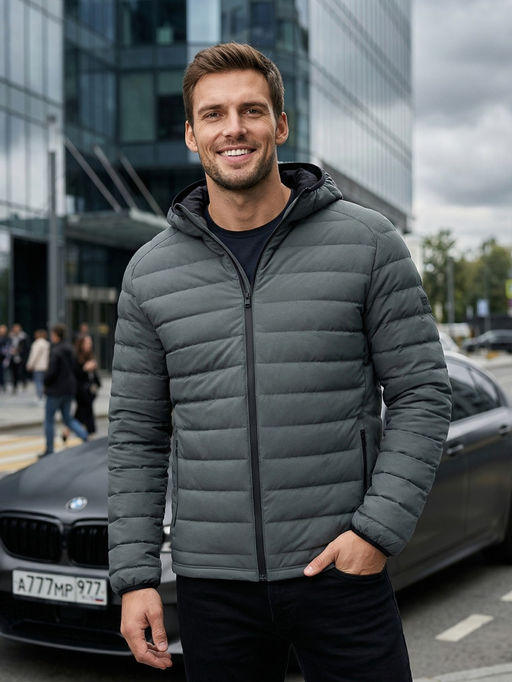 Куртка мужская стёганая с капюшоном с графеновой подкладкой - Valianly фото 70