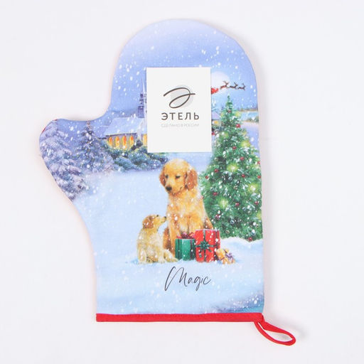 Варежка-прихватка Этель Рождественский вечер 20х28 см, 100% хл, ватин 250 г/м2  фото 4