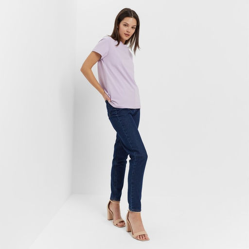 Футболка однотонная женская MINAKU: Basic line, лавандовая, размер 42
