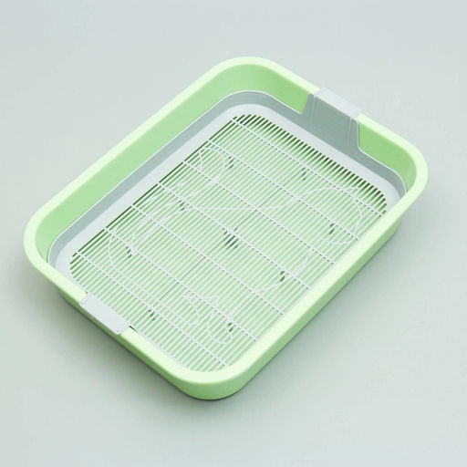 Туалет «Мур-мяу» для кошек, с сеткой, 33×25×7 см, зелёный