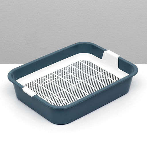 Туалет для кошек «Мурка», 33×25×7 см, с решёткой, пластик, цвет МИКС