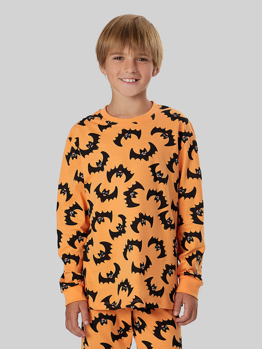 Комплект для мальчиков оранжевый с принтом летучие мыши - Mark formelle фото 3