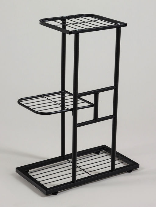 Подставка для цветов Greengo, 3 полки, 43×22×57 см, напольная, металл, чёрная