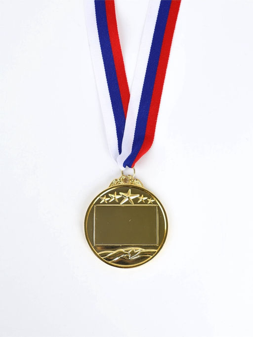 Медаль под нанесение золото 049, d=6.5 см, с лентой