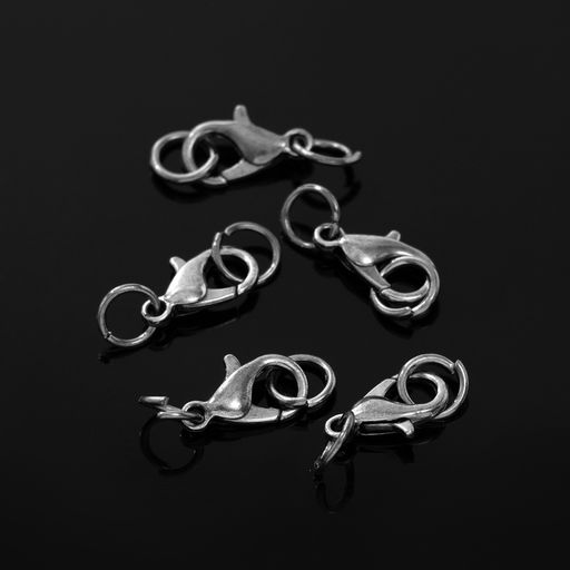 Замок карабин 10 мм, 5 шт. воронёная сталь