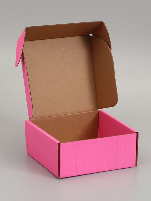 Цена за 3 шт. Коробка самосборная, розовая, 18 х 18 х 8 см,