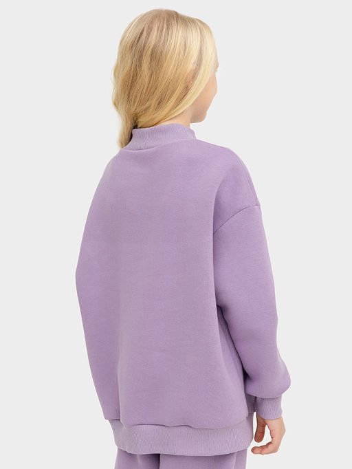 Джемпер для девочек в лиловом цвете с печатью - Mark formelle фото 3