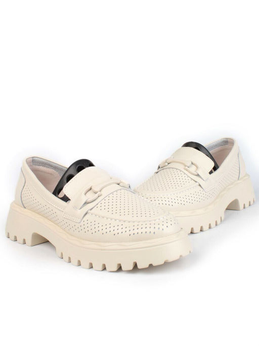 03-PDD179-2 BEIGE Лоферы женские (натуральная кожа)