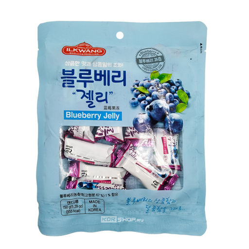 Желейные конфеты со вкусом черники Blueberry Jelly Ilkwang, Корея, 150 г Акция