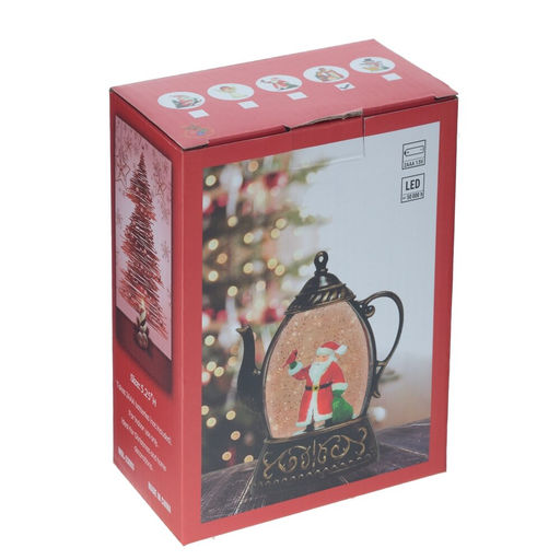 Фигурка декор в стекл шаре "Рождество" (подсвет, вьюга, 2xAAA, н/п), L10,5 W4 H13,5 см